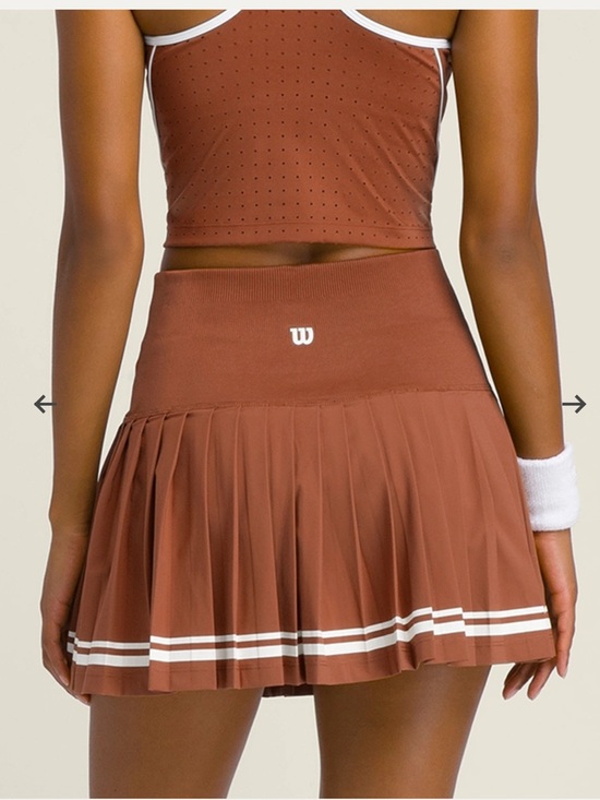 Wilson Midtown Tennis Skirt Bronze Burnt Orange XS - Picture 3 of 16